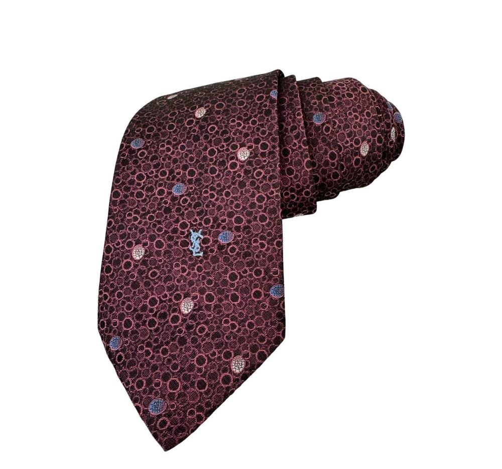 Vintage YSL Yves Saint Laurent Purple Mens Business Office Work Career Tie